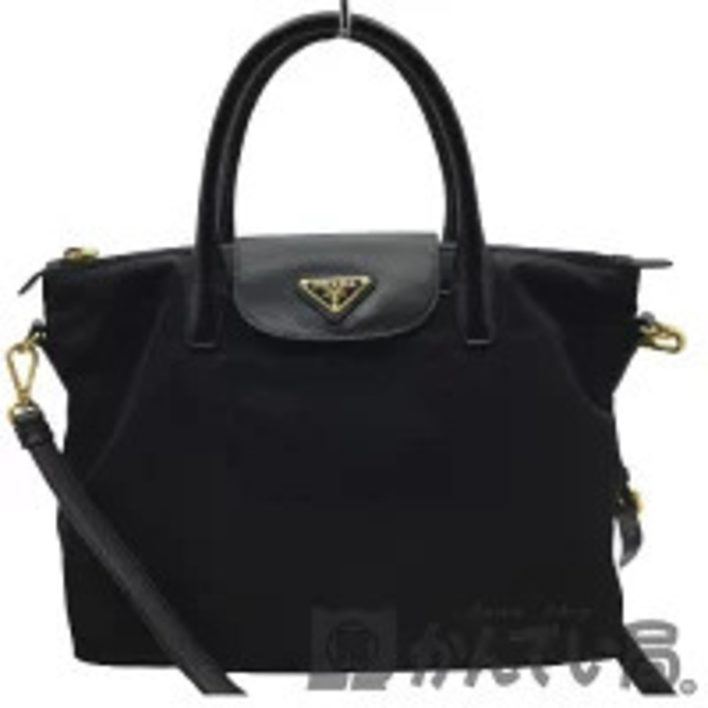 PRADA Handbag Shoulder Bag Black Saffiano Leather